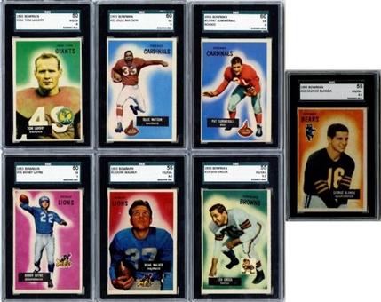 1955 Bowman Football Complete Set of 160 Cards with 13 SGC Graded Cards 